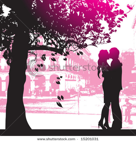 stock-vector-couple-under-the-tree-in-city-park-15201031