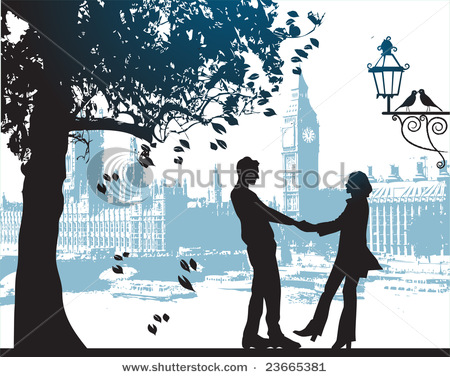 stock-vector-couple-under-the-tree-in-city-park-23665381