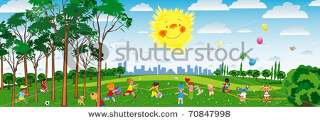 stock-vector-little-kids-play-on-the-playground-70847998