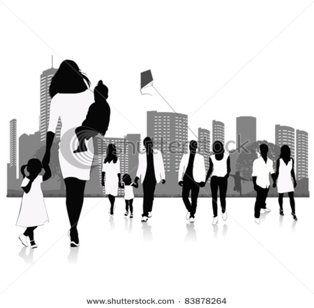 stock-vector-vector-illustration-couples-and-family-silhouettes-83878264